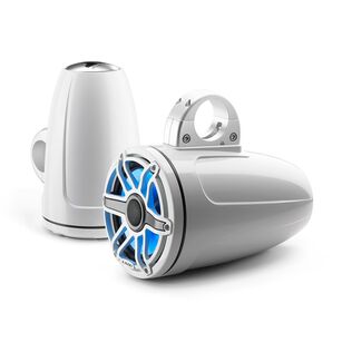 M6-770ETXv3-Gw-S-GwGw-i&nbsp;7.7" Enclosed Marine Coaxial Speaker System, Gloss White, White Sport Grille with RGB LED Lighting