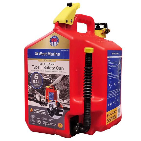 5 Gallon Spill Free Spout Safety Gasoline Can image number 0