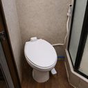 SEAFLO Porcelain RV Toilet with Sprayer Attachment 19in Gravity Flush Foot Pedal Soft Close image number 1