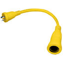 Hubbell Marine Adapter, Straight , Yellow, 50A 125V Plug to to 30A 125V Straight  Blade Connector image number 1