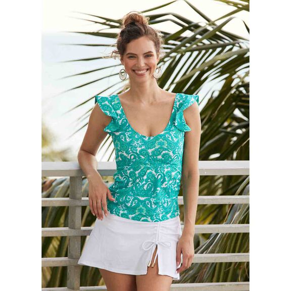 Women's Ruffle Tankini Top image number 0