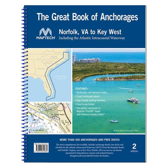 Maptech ANGICW-02WMDS&nbsp;The Great Book of Anchorages Norfolk, VA to Key West, FL Including the Atlantic Intracoastal Waterway image number 0
