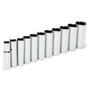 11-Piece 3/8" Drive Metric Deep Socket Set, 6 Point image number 0