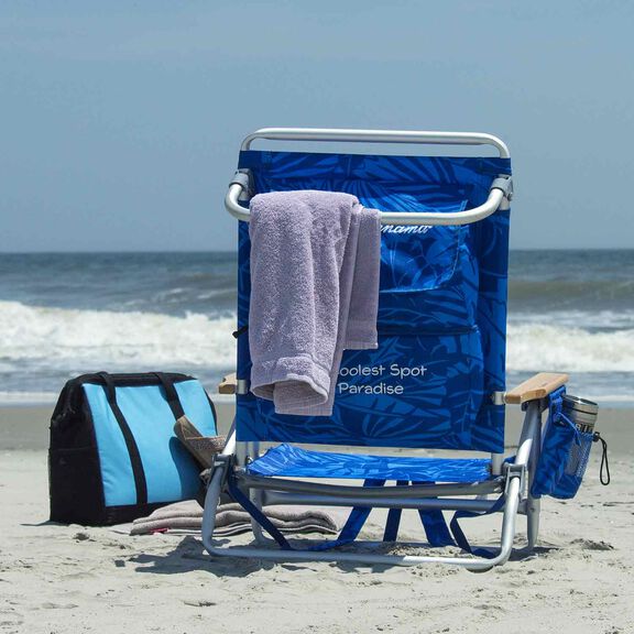 5-Position Aluminum Lay Flat Backpack Beach Chair image number 3
