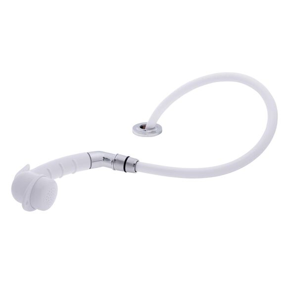 Deck-Mount Sprayer Small Arctic White Sprayer w/Elbow, 6' White Rubber Hose, Ultra-Low Profile Holder image number 1