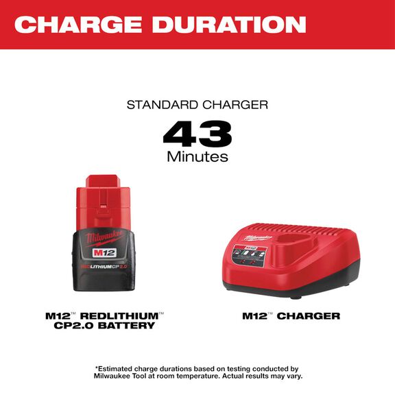 M12&trade; REDLITHIUM&trade; 2.0Ah Battery and Charger Starter Kit image number 4