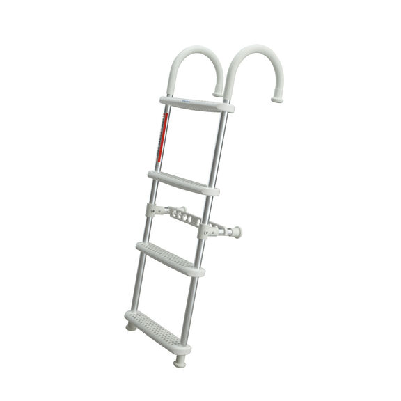 4-Step Gunwale-Mount Boarding Ladder, 7" Hook, White Steps image number 0