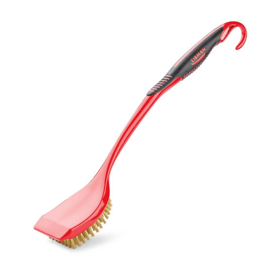 Long Handle Grill Brush, Red - No Scraper image number 0