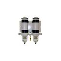 Turbine Fuel Filter/Water Separator Duplex Assemblies, 360 GPH (1363 LPH), 2 micron, 7/8"-14 UNF, 15 PSI, See-thru Polymer Bowl image number 0