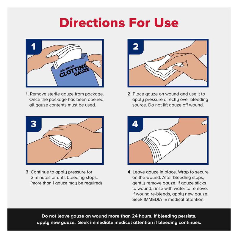 ADVENTURE MEDICAL KITS QuikClot® Advanced Clotting Gauze, 3" x 24" West Marine