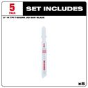 3" 14TPI T-Shank Metal Cutting Bi-Metal Jig Saw Blades, 5 Pack image number 2