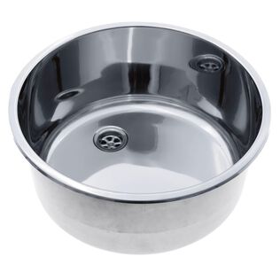 Cylinder Sink Ultra-Mirror Finish, 304 Stainless Steel, 2" Drain, SoundKOTE