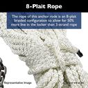 Lewmar Anchor Rode - 15' 5/16" G4 Chain, 300' 5/8" 8-Plait Rope with 3/8" Shackle image number 5