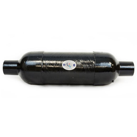 Muffler, 4" In/Out OD, 9.06" Body dia., 26.69" Body Length, 33.69" Overall image number 0