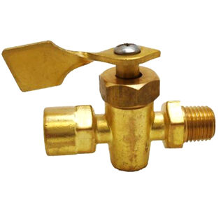 Two-Way Brass Shut Off Valve, 1/4" MNPT x 1/4" FNPT