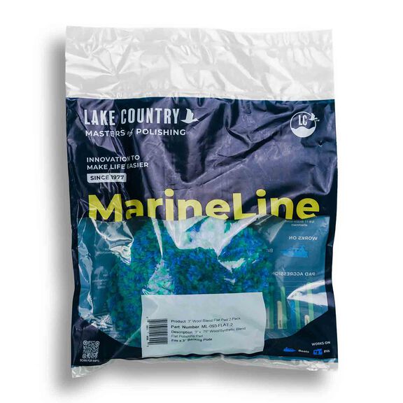 Marine Line 3" x 3/4" Flat Cutting Wool Blend Pad, 2-Pack image number 2
