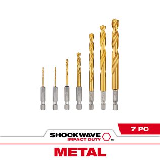 SHOCKWAVE&trade; RED HELIX&trade; Titanium Drill Bit Set, 7 Piece