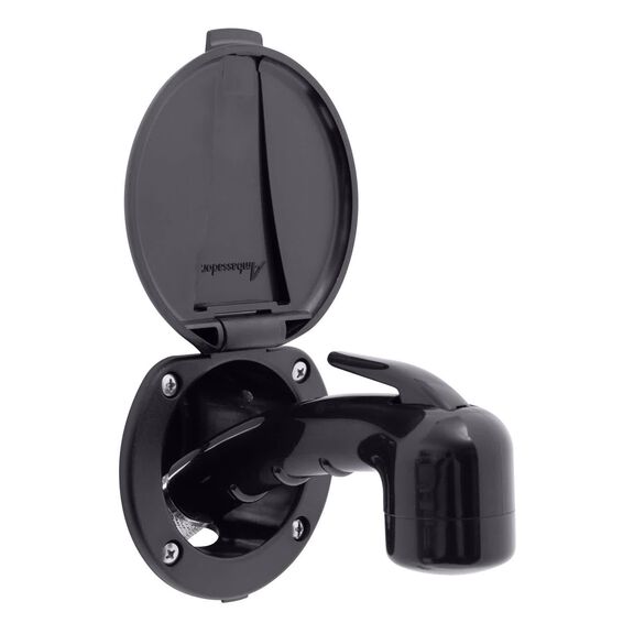 Recessed Shower Black Cup & Lid, Small Black Sprayer No Hook, 6' Black Rubber Hose image number 1