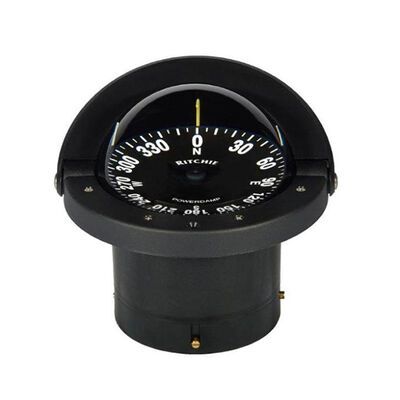 Flush-Mount Navigator Compass, 4-1/2" PowerDamp Flat Card Dial with Large Numerals