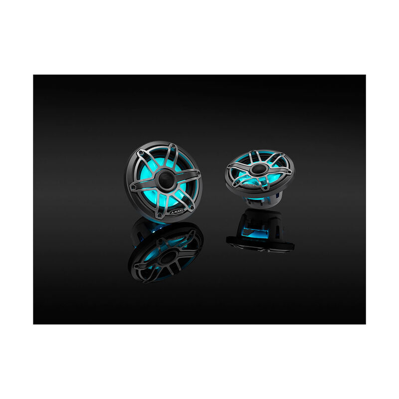 M6-650X-S-GmTi-i 6.5" Marine Coaxial Speakers, Gunmetal and Titanium Sport Grilles with RGB LED Lighting image number 8