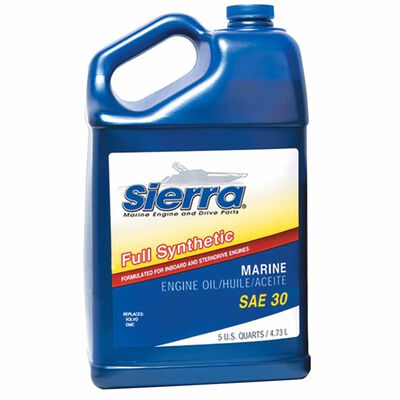Sierra SAE 30 4 Stroke Full Synthetic Marine Engine Oil, 5 Quarts