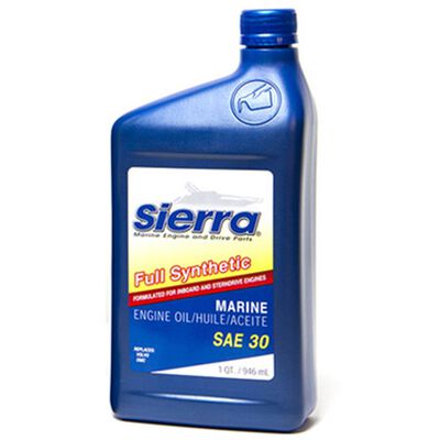 Sierra SAE 30 4 Stroke Full Synthetic Marine Engine Oil, 1 Quart