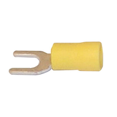 Spade Lug Terminal Stud, #10, Yellow, 100-Pack