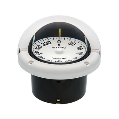 Flush-Mount Helmsman Compass, 3-3/4" CombiDamp Dial, White