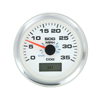 White Premier Pro GPS Speedometer, 35 mph