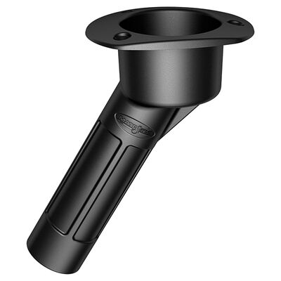 Combination Rod and Cup Holder, ABS Plastic, Black, Oval Top, 30 degree, Open at Bottom
