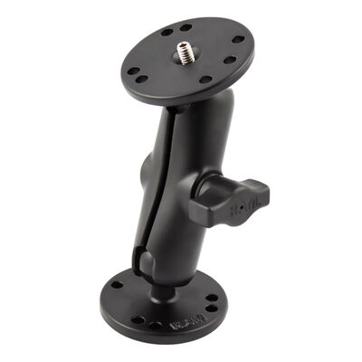 Ball Camera Mount 1" Diameter with 2.5" Round Base (AMPs Hole Pattern) and Round Base (1/4"-20 Male Thread)