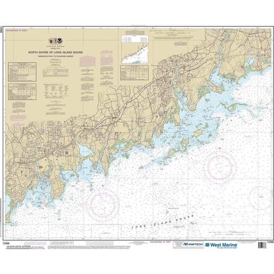 Maptech® NOAA Recreational Waterproof Chart-North Shore of Long Island Sound Sherwood Point to Stamford Harbor, 12368