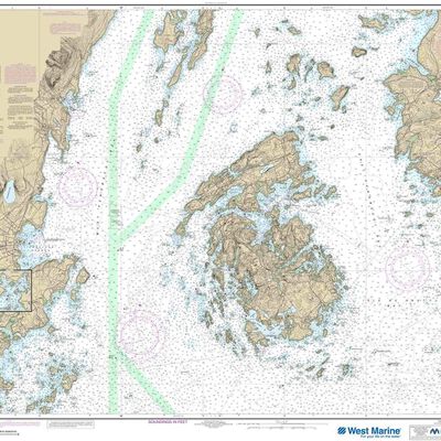 Maptech® NOAA Recreational Waterproof Chart-Penobscot Bay; Carvers Harbor and Approaches, 13305