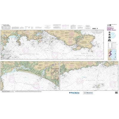 Maptech® NOAA Recreational Waterproof Chart-Portsmouth Harbor to Boston Harbor; Merrimack River Extension, 13274