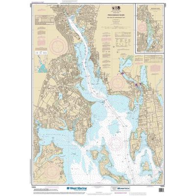 Maptech® NOAA Recreational Waterproof Chart-Providence River and Head of Narragansett Bay, 13224