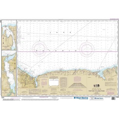 Maptech® NOAA Recreational Waterproof Chart-Port Bay to Long Pond; Port Bay Harbor; Irondequoit Bay, 14804