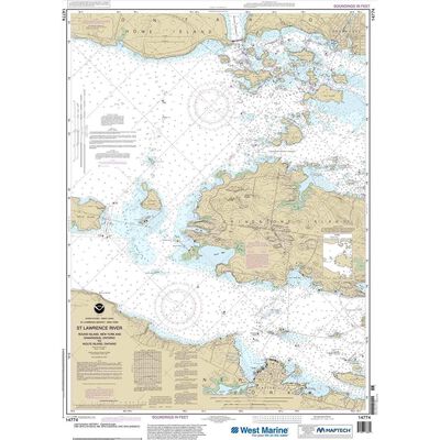 Maptech® NOAA Recreational Waterproof Chart-Round I., N.Y., and Gananoque, Ont., to Wolfe I., Ont. , 14774