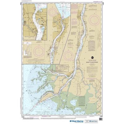 Maptech® NOAA Recreational Waterproof Chart-St. Clair River; Head of St. Clair River, 14852