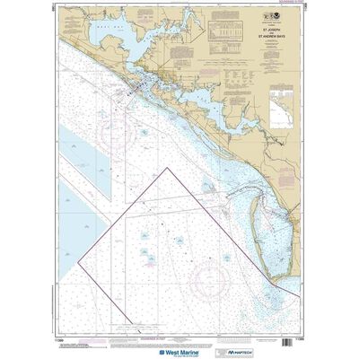 Maptech® NOAA Recreational Waterproof Chart-St Joseph and St Andrew Bays, 11389