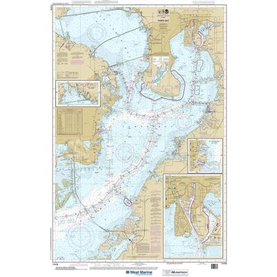 Maptech® NOAA Recreational Waterproof Chart-Tampa Bay; Safety Harbor; St. Petersburg; Tampa, 11416