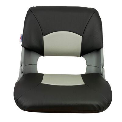 Skipper Folding Seat, Charcoal And Gray Upholstery With Gray Shell