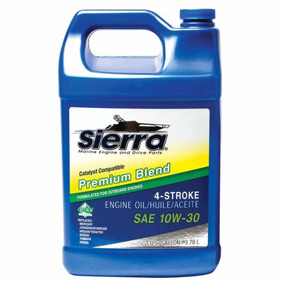 Sierra 10W-30 4 Stroke Conventional Marine Engine Oil, Catalyst Compatible 1 Gallon