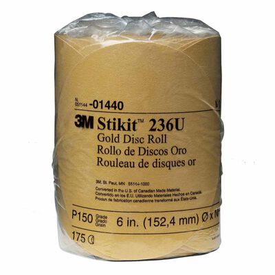 Stikit™ Gold Disc Roll, 6", P150A Grit