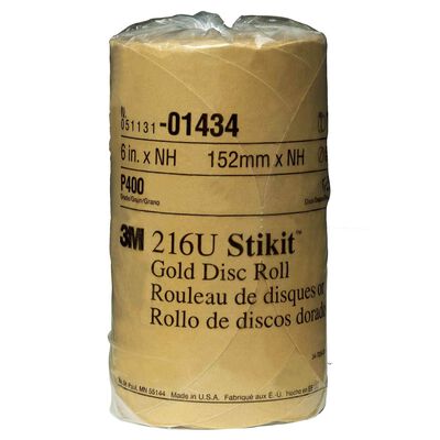 Stikit™ Gold Disc Roll, 6", P400A Grit