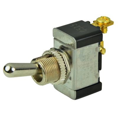 Chrome Plated Toggle Switch - Momentary Off/(On), SPST