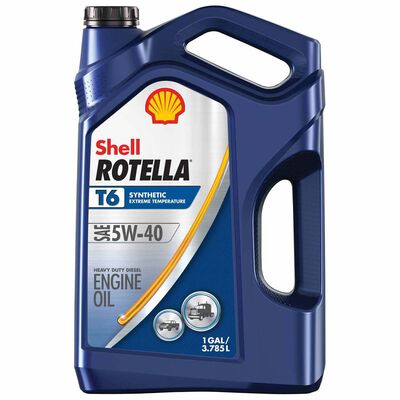 Shell Rotella T6 5W-40 Full Synthetic Heavy Duty Diesel Engine Oil, 1 Gallon
