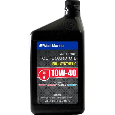 10W-40 4 Stroke Full Synthetic Marine Engine Oil, 1 Quart