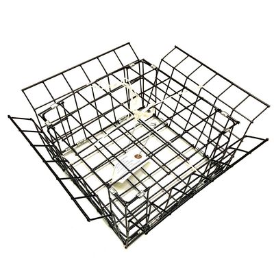 Blue Metal Catching Folding Crab Lobster Trap Pot Box Basket with Top Door