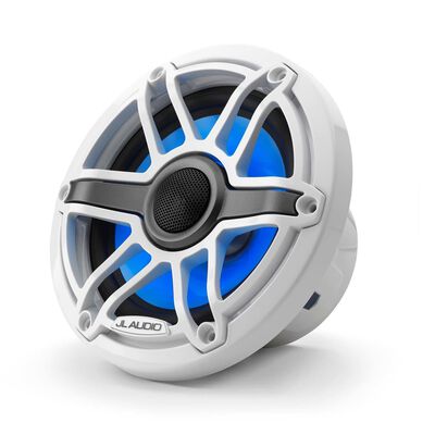 M6-650X-S-GwGw-i 6.5" Marine Coaxial Speakers, White Sport Grilles with RGB LED Lighting