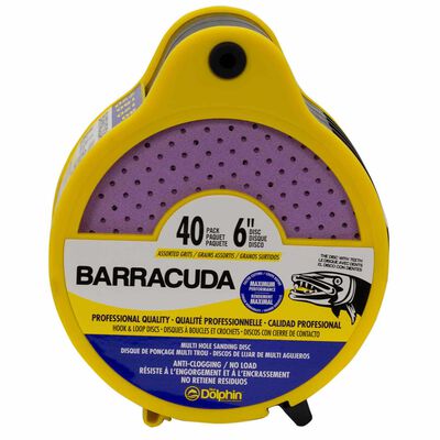 Barracuda 6" Pro Quality Sanding Discs, Assorted Grit, 40-Pack